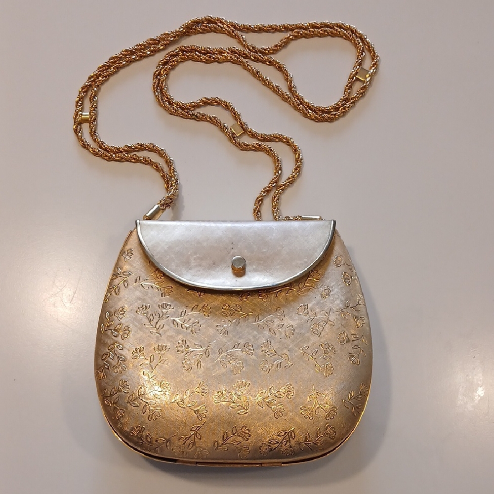 VINTAGE  Styled By Harry Rosenfeld, Made In Italy, Elegant Gold Evening Bag